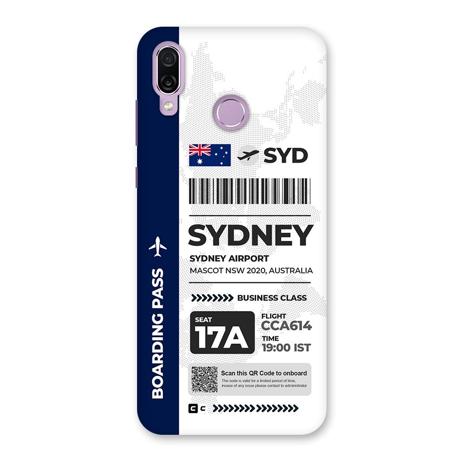 International Boarding Pass Sydney Back Case for Honor Play