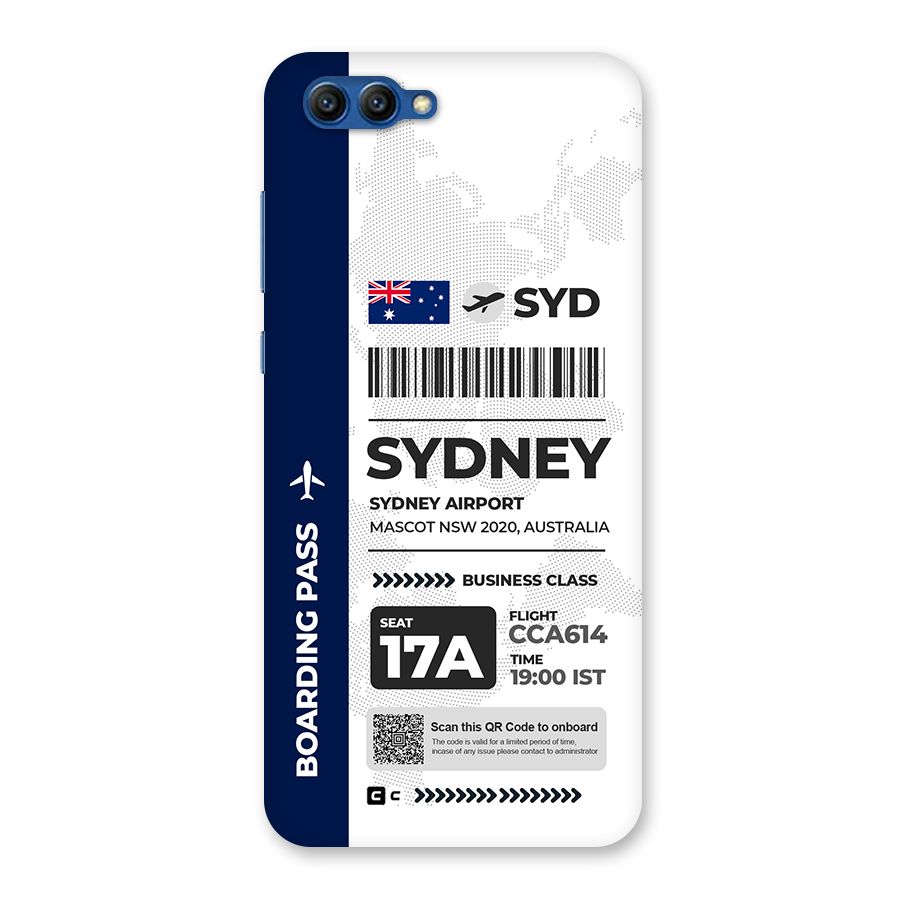 International Boarding Pass Sydney Back Case for Honor View 10