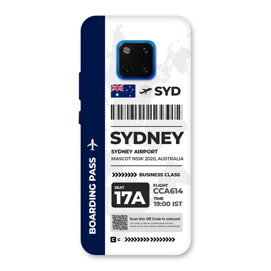 International Boarding Pass Sydney Back Case for Huawei Mate 20 Pro