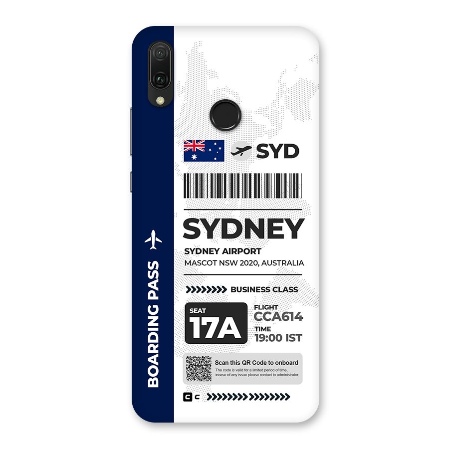 International Boarding Pass Sydney Back Case for Huawei Y9 (2019)
