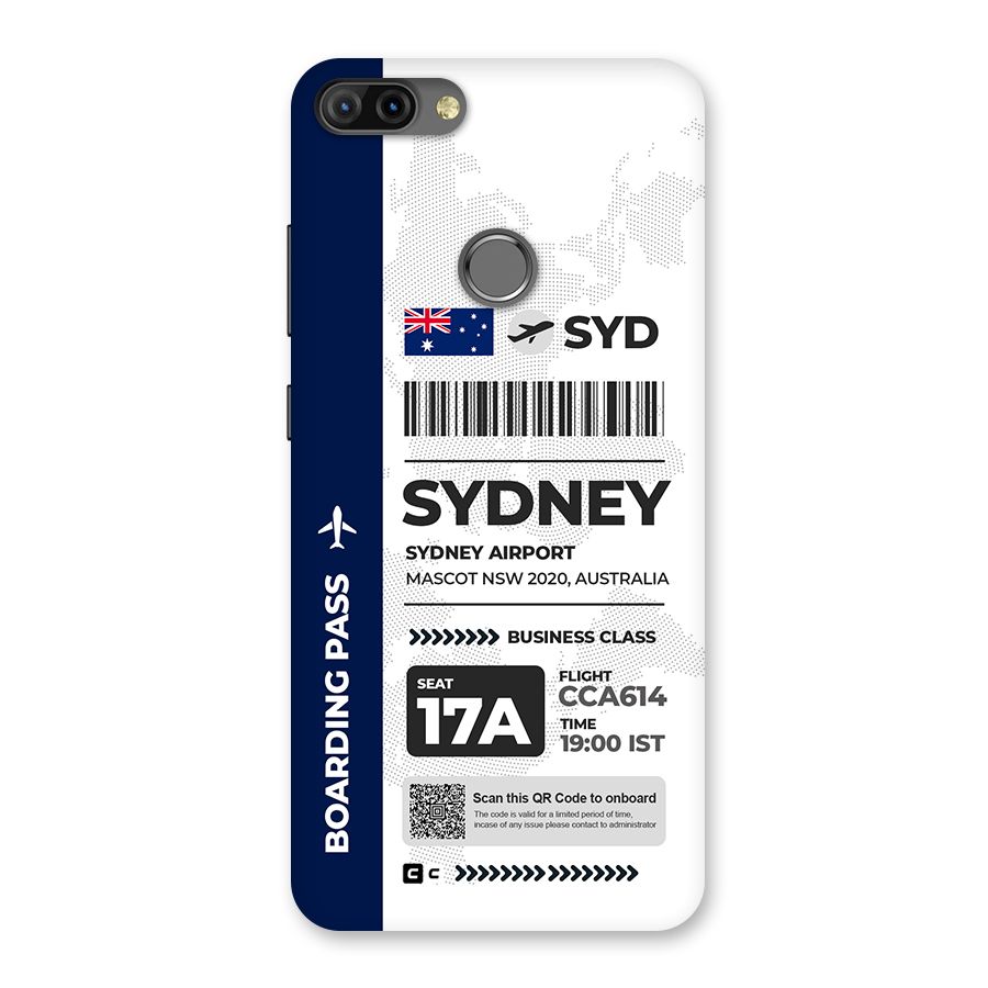 International Boarding Pass Sydney Back Case for Infinix Hot 6 Pro