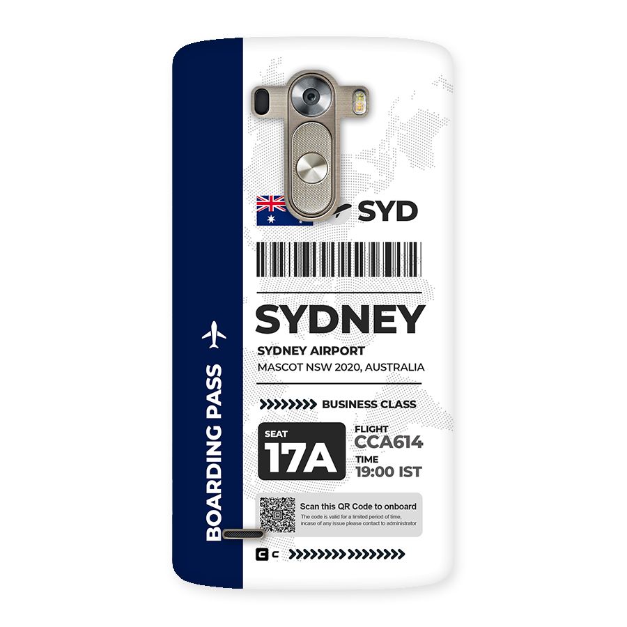 International Boarding Pass Sydney Back Case for LG G3