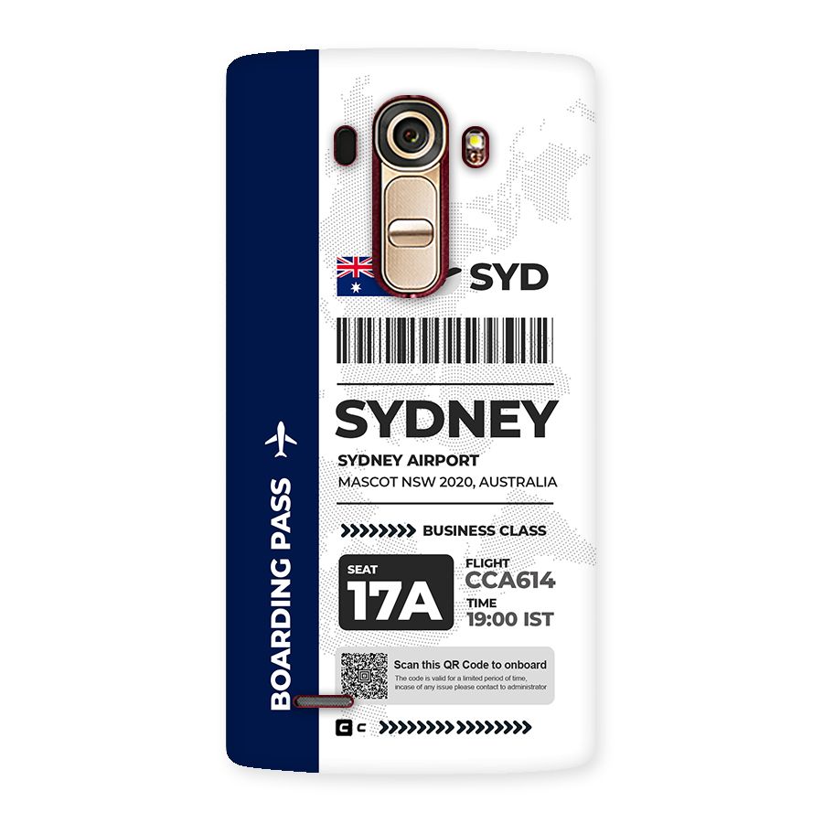 International Boarding Pass Sydney Back Case for LG G4