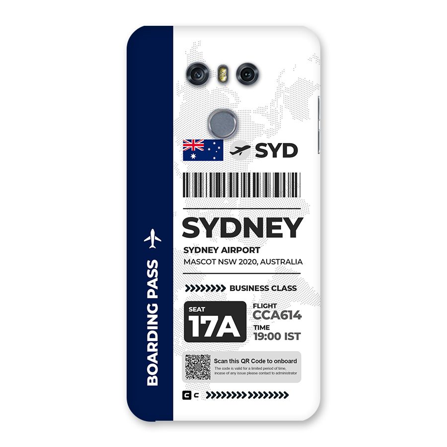 International Boarding Pass Sydney Back Case for LG G6