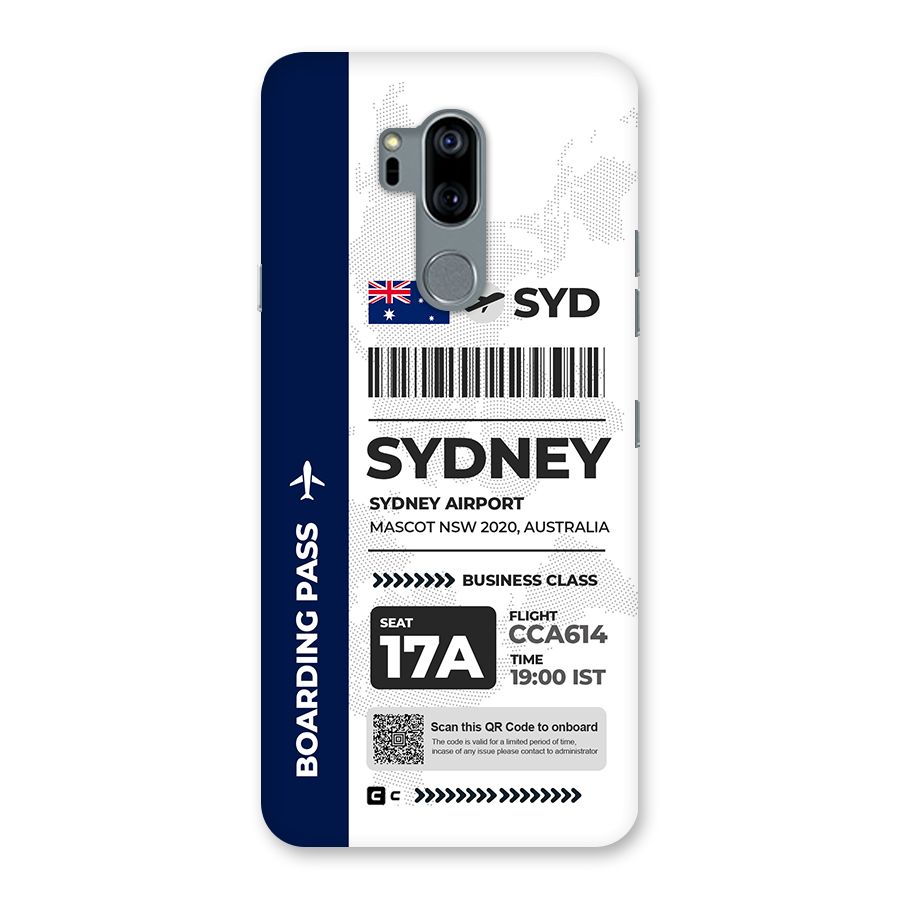 International Boarding Pass Sydney Back Case for LG G7