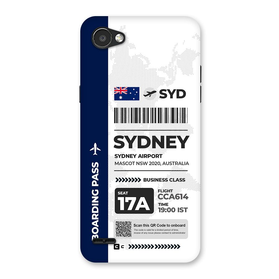 International Boarding Pass Sydney Back Case for LG Q6