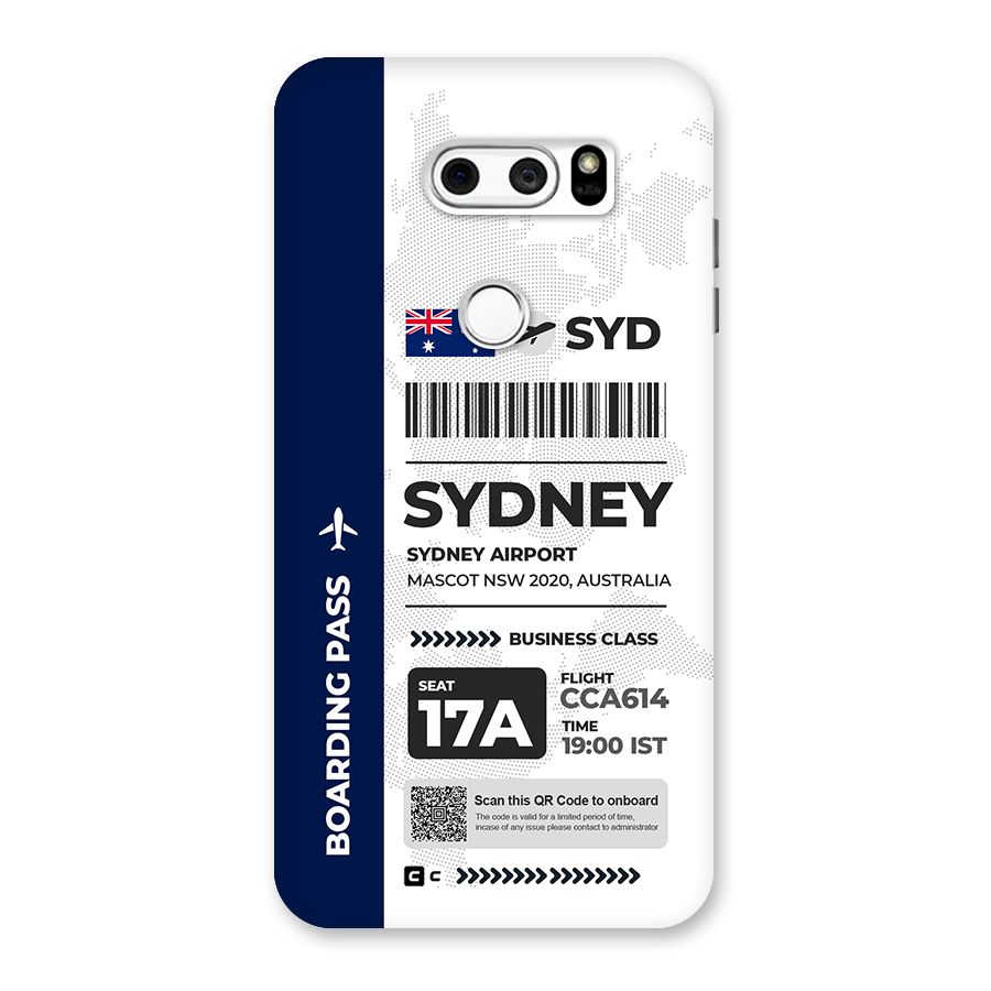 International Boarding Pass Sydney Back Case for LG V30