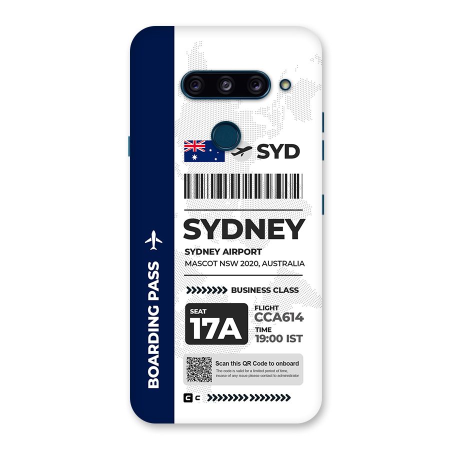 International Boarding Pass Sydney Back Case for LG  V40 ThinQ