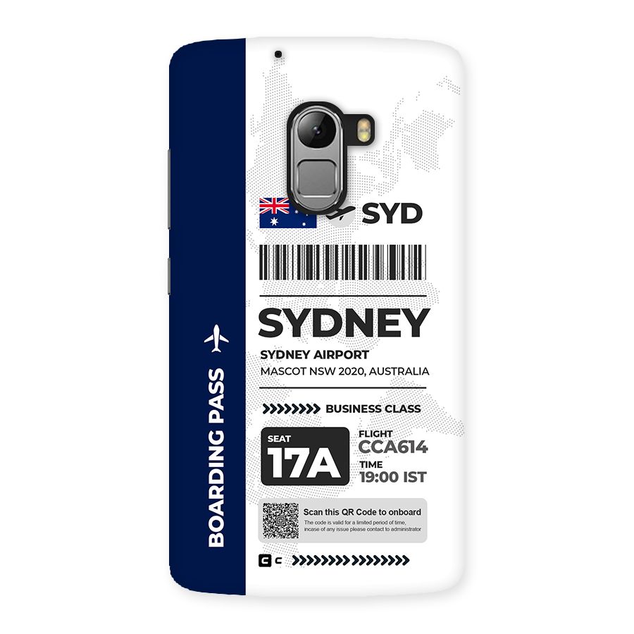 International Boarding Pass Sydney Back Case for Lenovo K4 Note