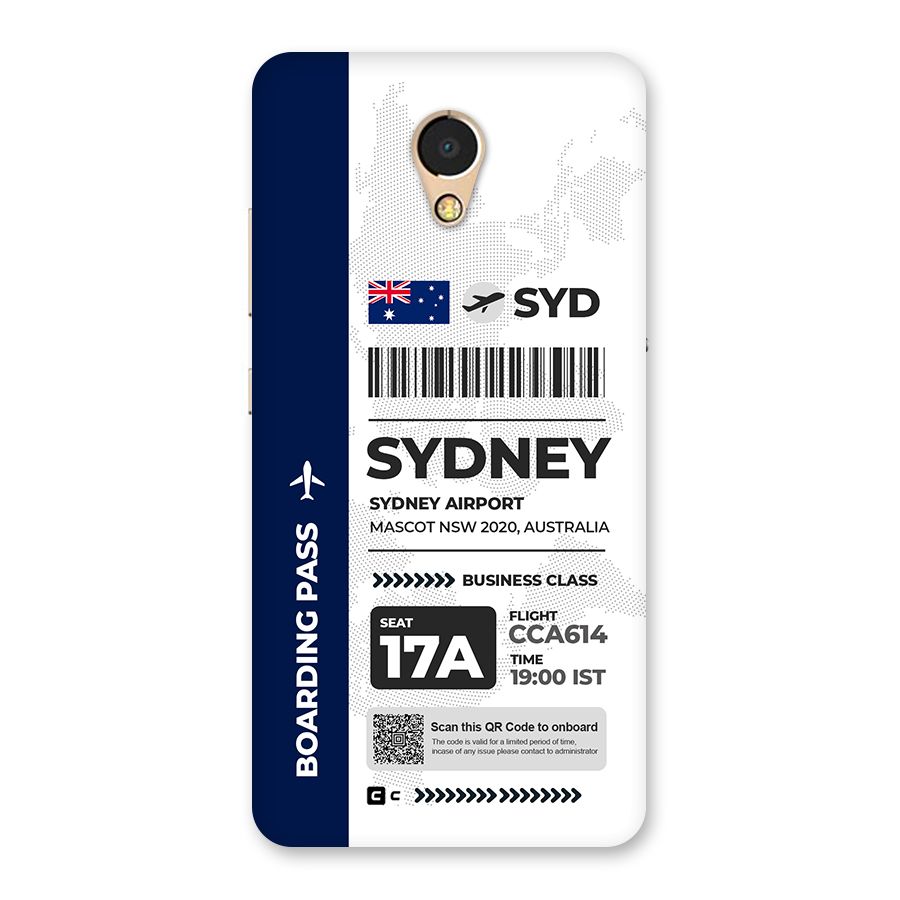 International Boarding Pass Sydney Back Case for Lenovo P2