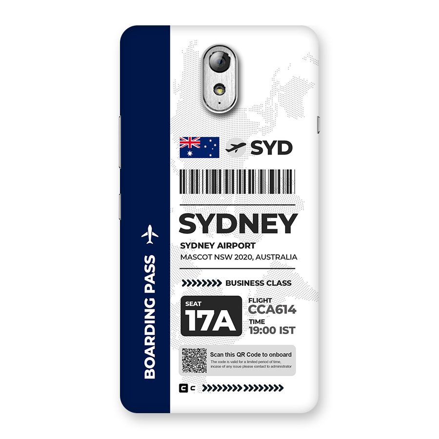International Boarding Pass Sydney Back Case for Lenovo Vibe P1M