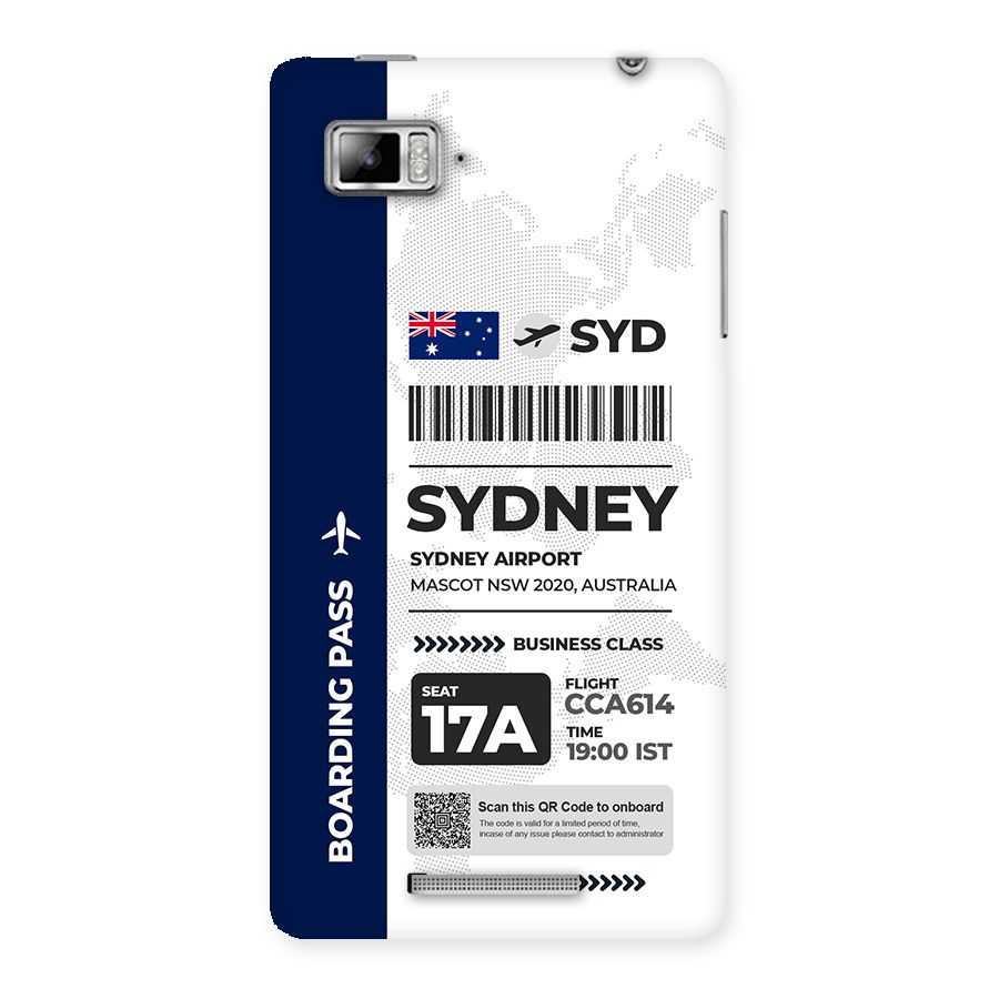 International Boarding Pass Sydney Back Case for Lenovo Vibe Z K910