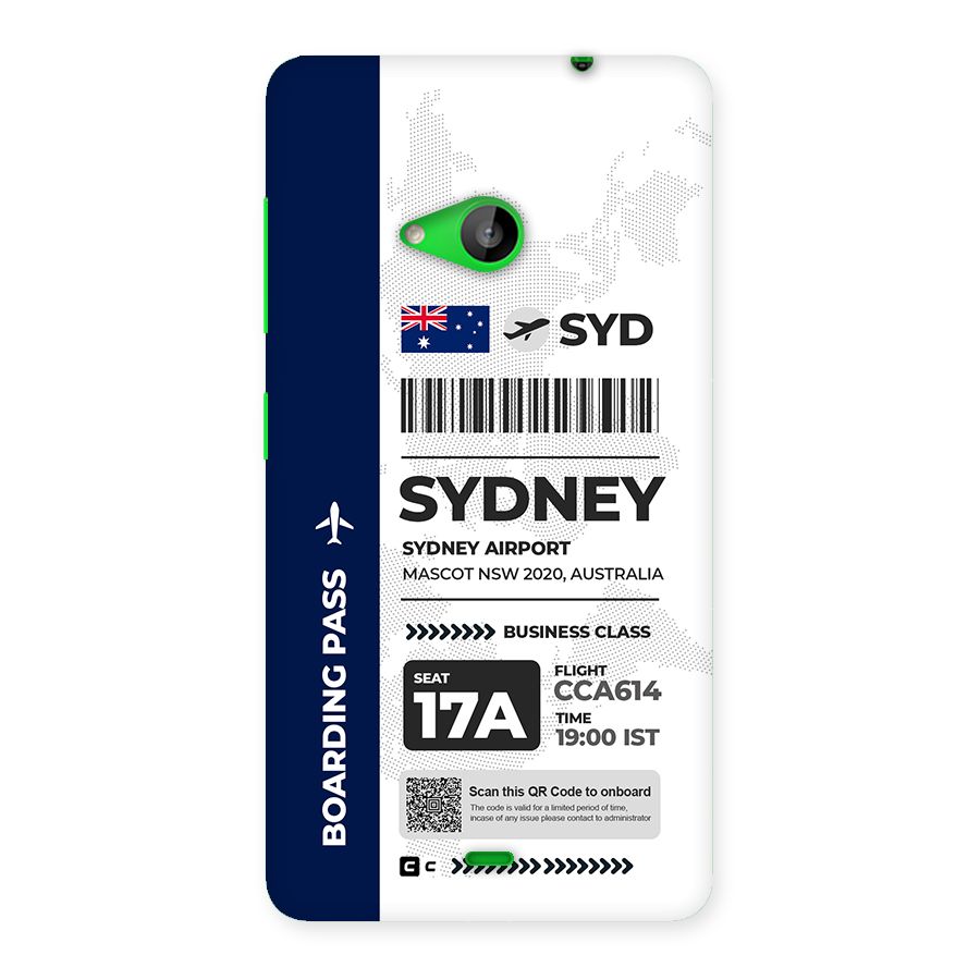 International Boarding Pass Sydney Back Case for Lumia 535