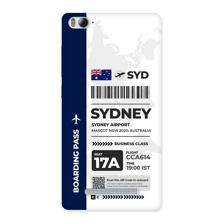 International Boarding Pass Sydney Back Case for Mi4i