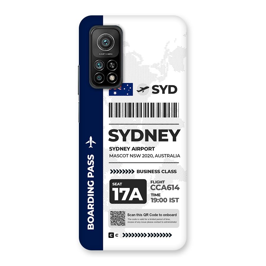 International Boarding Pass Sydney Back Case for Mi 10T 5G