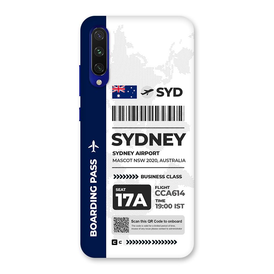International Boarding Pass Sydney Back Case for Mi A3