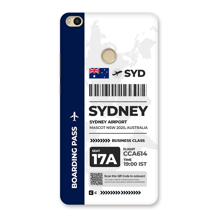 International Boarding Pass Sydney Back Case for Mi Max 2