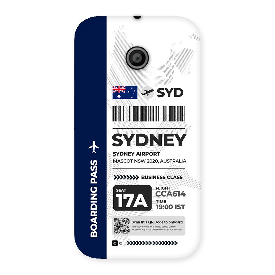 International Boarding Pass Sydney Back Case for Moto E