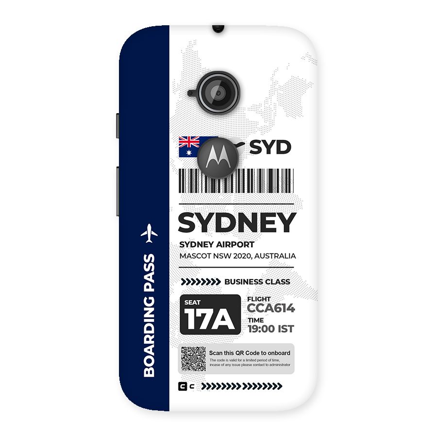 International Boarding Pass Sydney Back Case for Moto E 2nd Gen