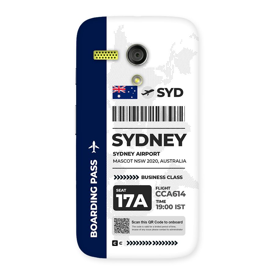 International Boarding Pass Sydney Back Case for Moto G
