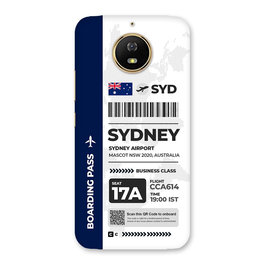 International Boarding Pass Sydney Back Case for Moto G5s