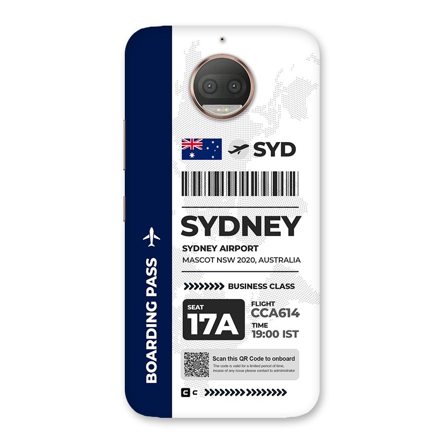 International Boarding Pass Sydney Back Case for Moto G5s Plus