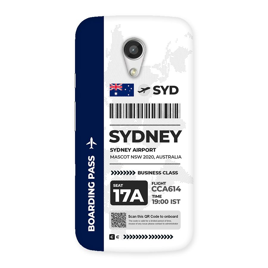 International Boarding Pass Sydney Back Case for Moto G 2nd Gen