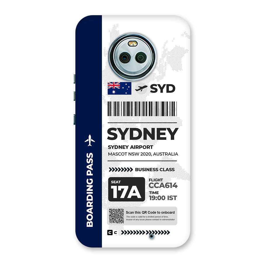 International Boarding Pass Sydney Back Case for Moto X4