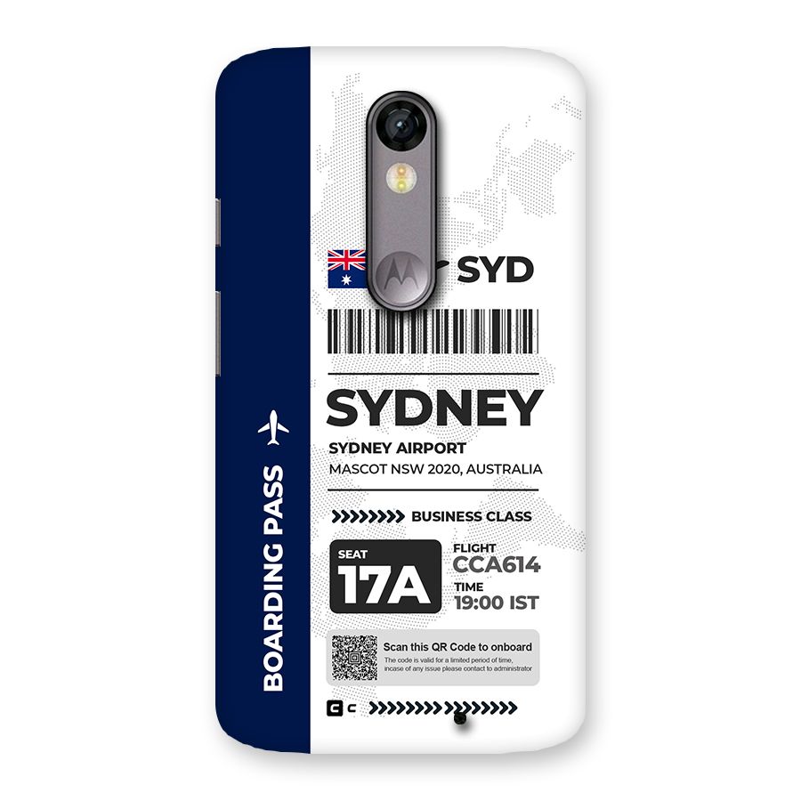 International Boarding Pass Sydney Back Case for Moto X Force