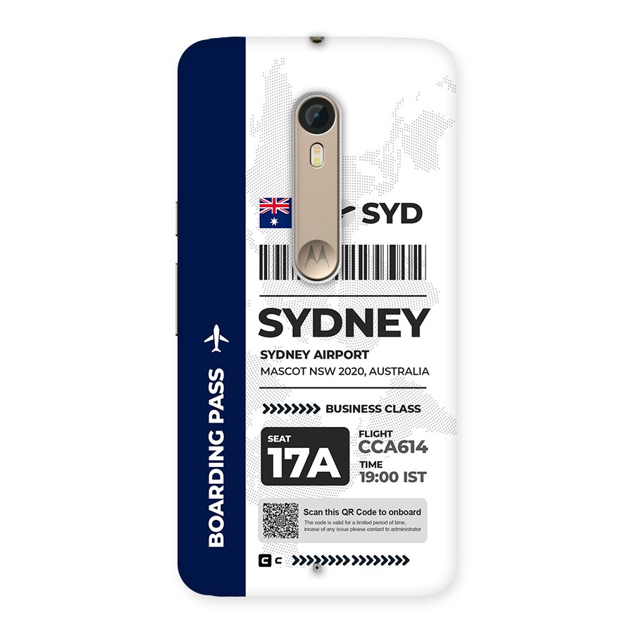 International Boarding Pass Sydney Back Case for Moto X Style