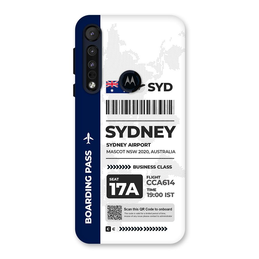 International Boarding Pass Sydney Back Case for Motorola One Macro