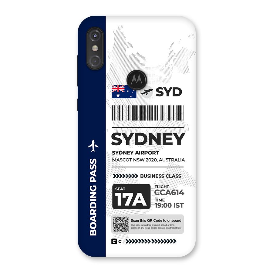 International Boarding Pass Sydney Back Case for Motorola One Power
