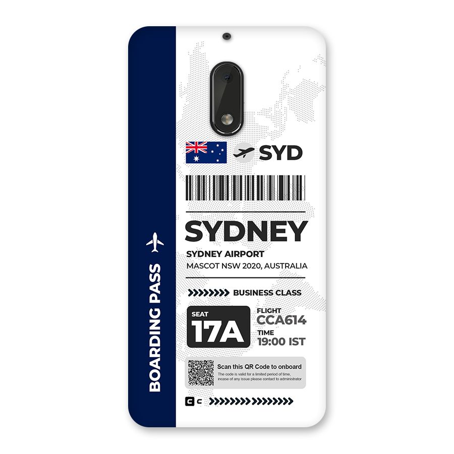 International Boarding Pass Sydney Back Case for Nokia 6