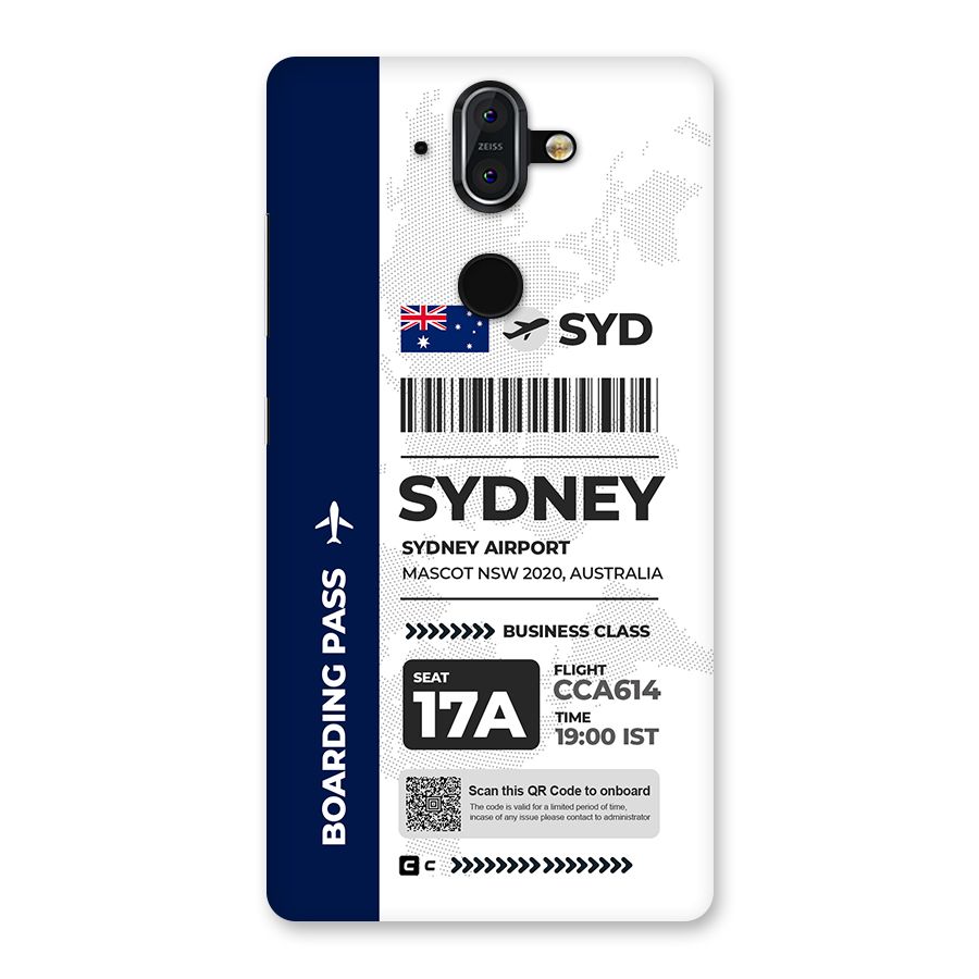 International Boarding Pass Sydney Back Case for Nokia 8 Sirocco