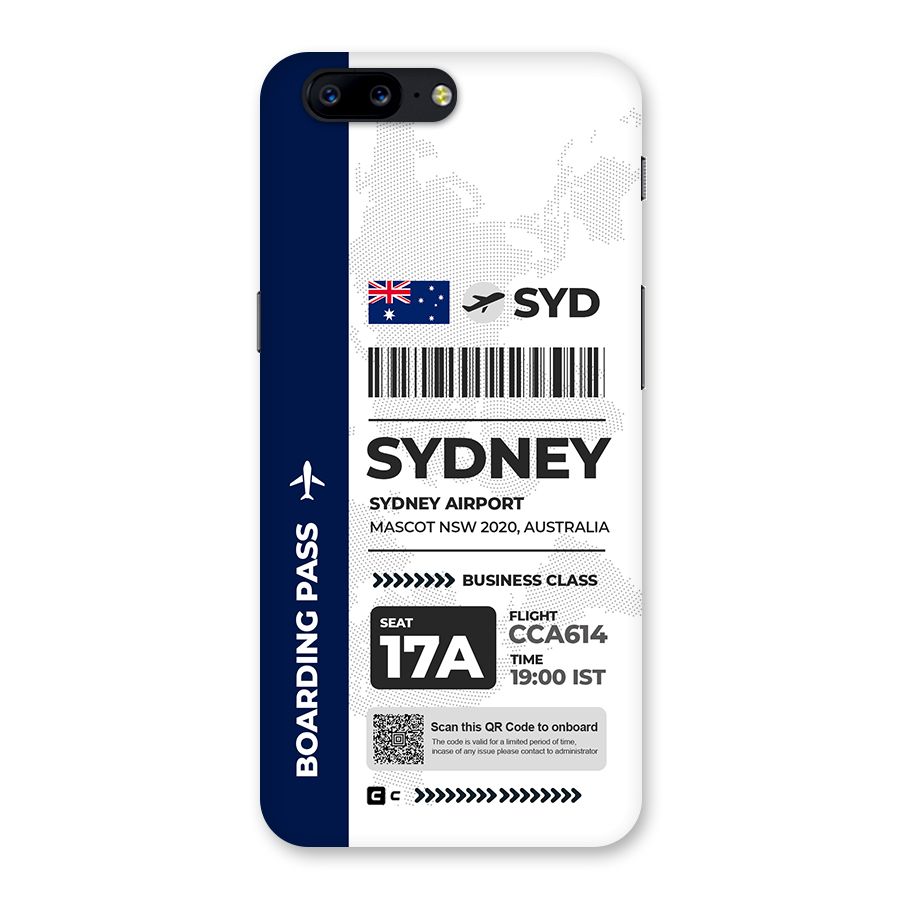 International Boarding Pass Sydney Back Case for OnePlus 5