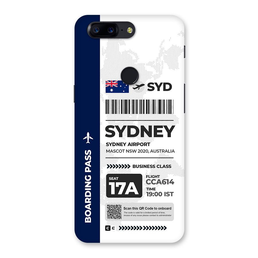 International Boarding Pass Sydney Back Case for OnePlus 5T