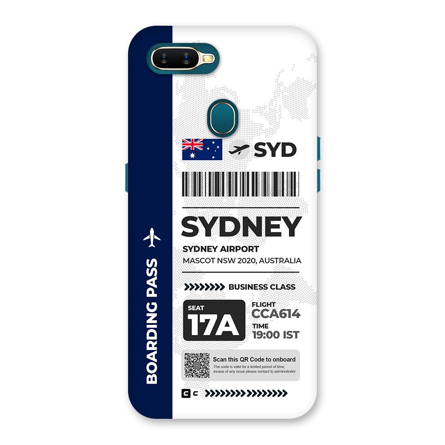 International Boarding Pass Sydney Back Case for Oppo A12s