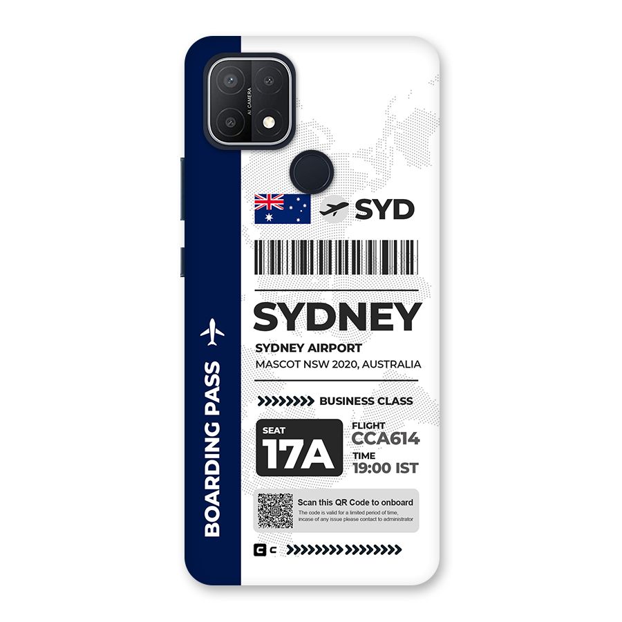 International Boarding Pass Sydney Back Case for Oppo A15