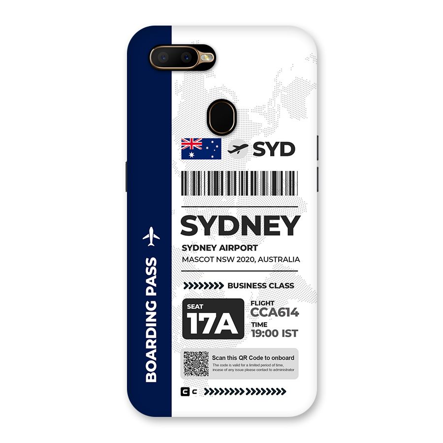 International Boarding Pass Sydney Back Case for Oppo A5s