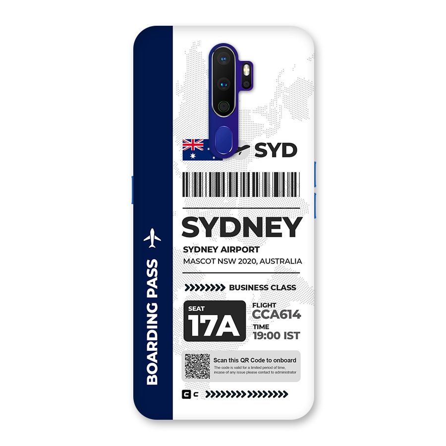 International Boarding Pass Sydney Back Case for Oppo A9 (2020)