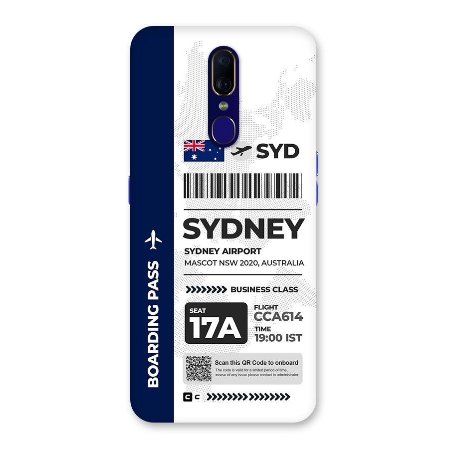 International Boarding Pass Sydney Back Case for Oppo F11