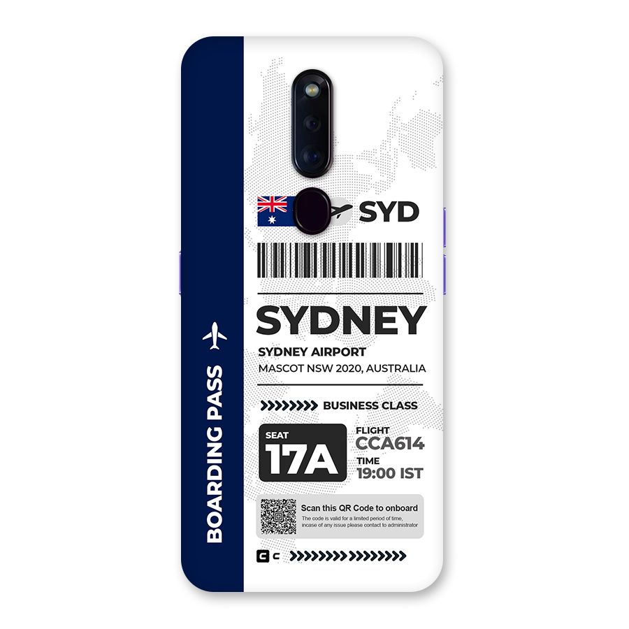 International Boarding Pass Sydney Back Case for Oppo F11 Pro