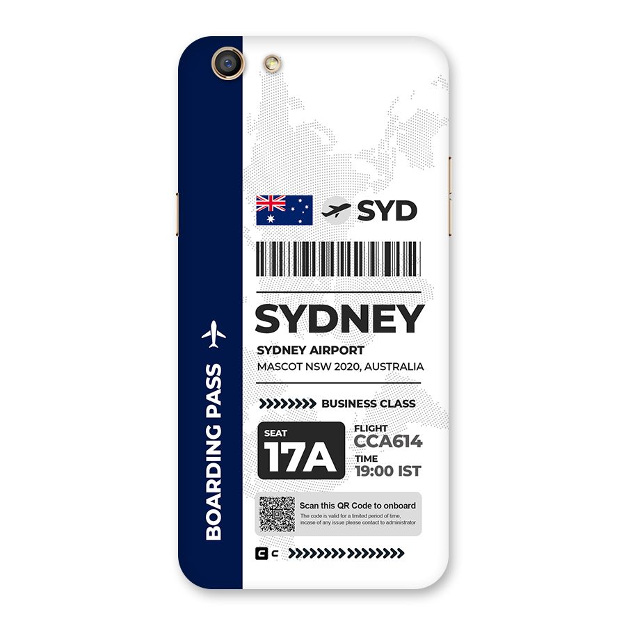 International Boarding Pass Sydney Back Case for Oppo F3
