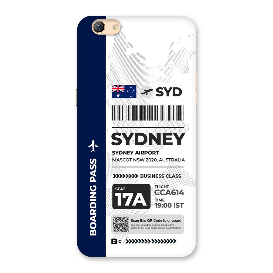 International Boarding Pass Sydney Back Case for Oppo F3 Plus