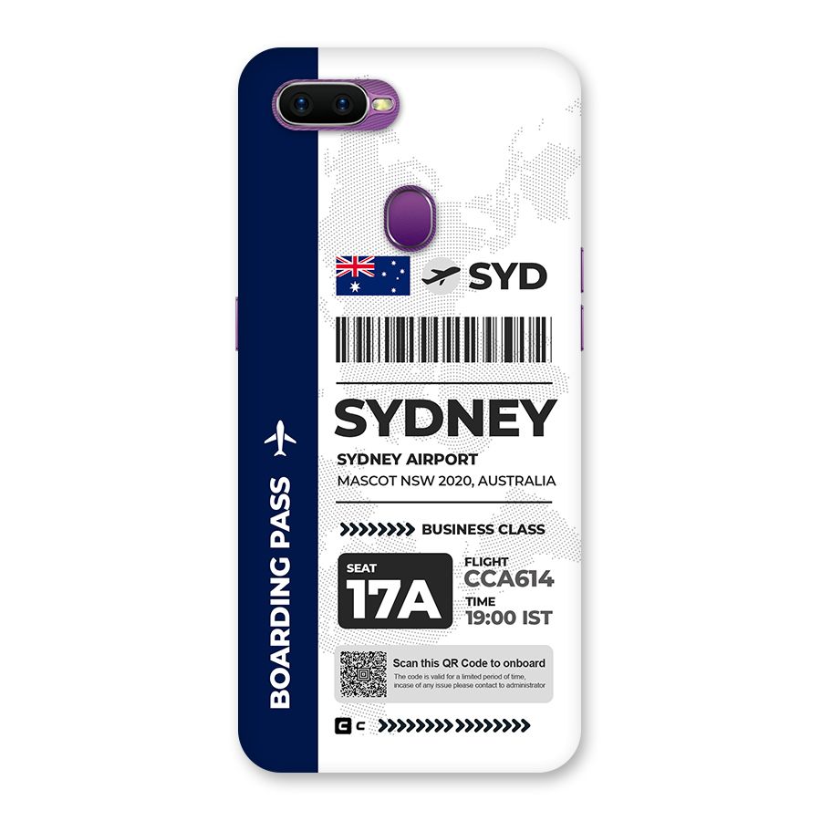 International Boarding Pass Sydney Back Case for Oppo F9