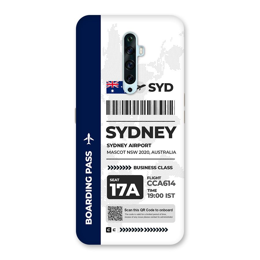 International Boarding Pass Sydney Back Case for Oppo Reno2 Z