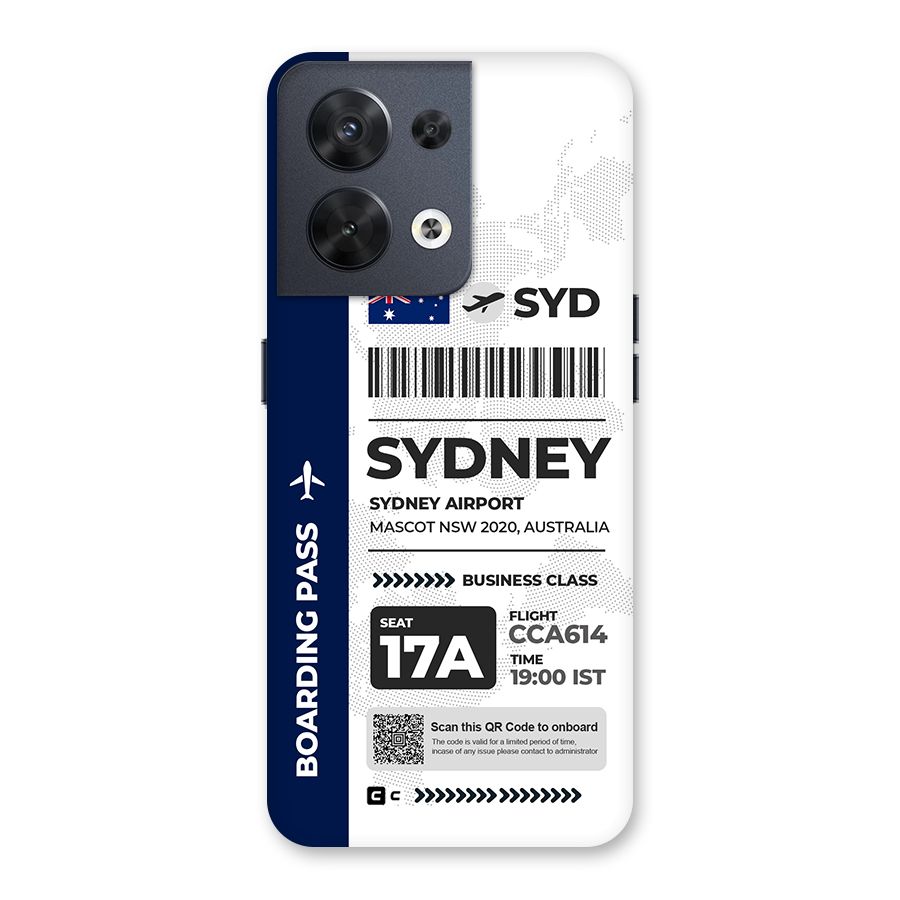 International Boarding Pass Sydney Back Case for Oppo Reno8 5G