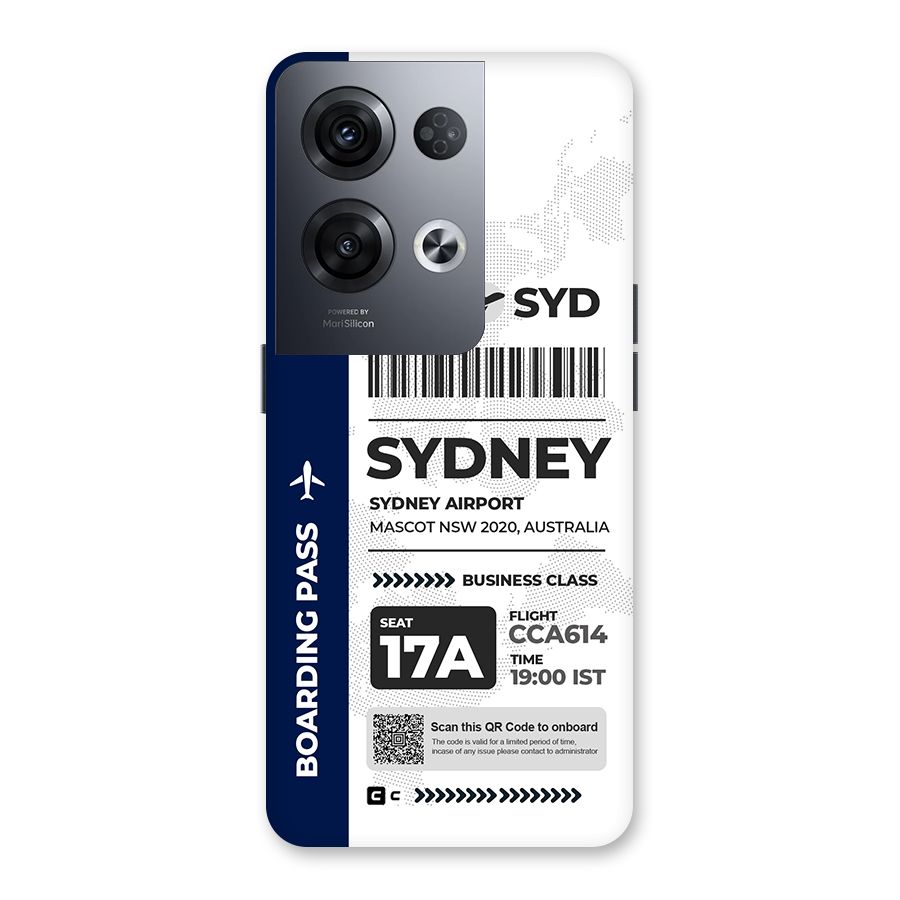 International Boarding Pass Sydney Back Case for Oppo Reno8 Pro 5G