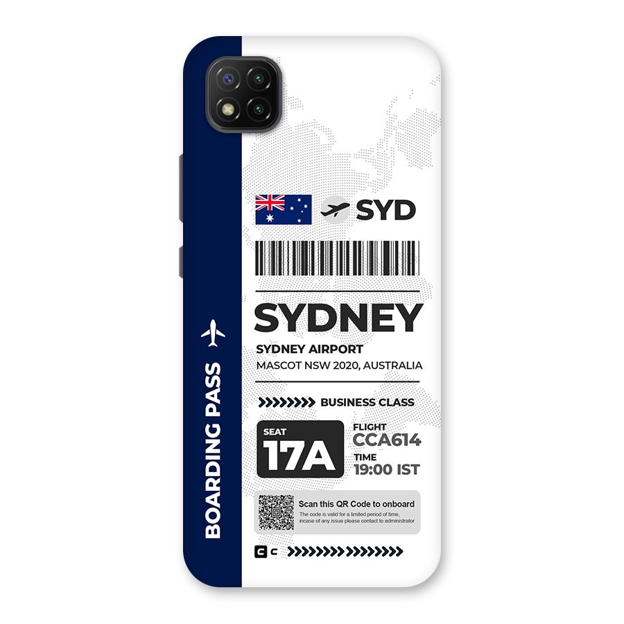 International Boarding Pass Sydney Back Case for Poco C3