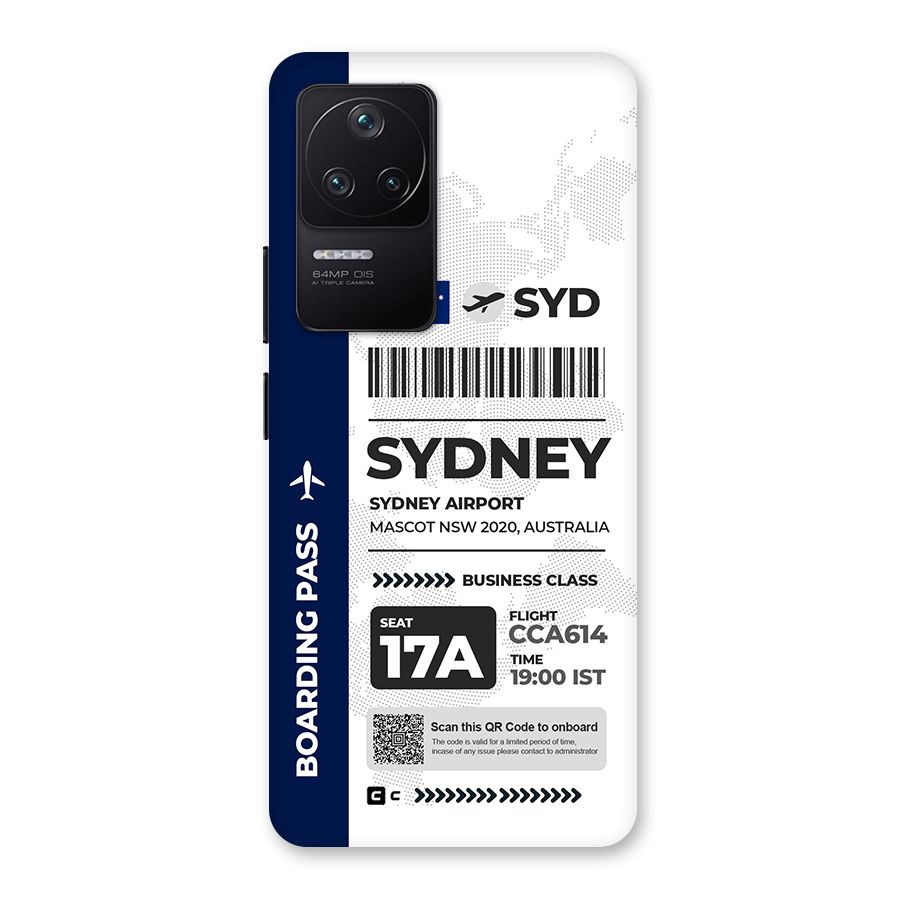 International Boarding Pass Sydney Back Case for Poco F4 5G